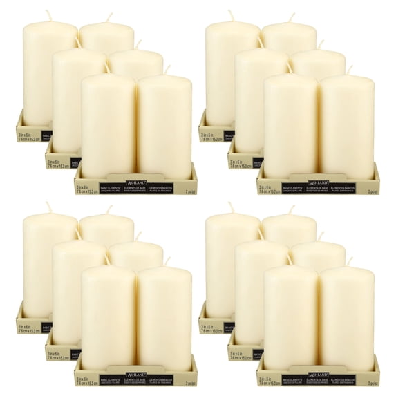 12 Packs: 2 ct. (24 total) Ivory Pillar Candle Pair by Ashland