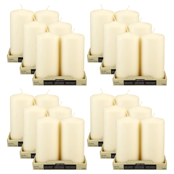 12 Packs: 2 ct. (24 total) Ivory Pillar Candle Pair by Ashland