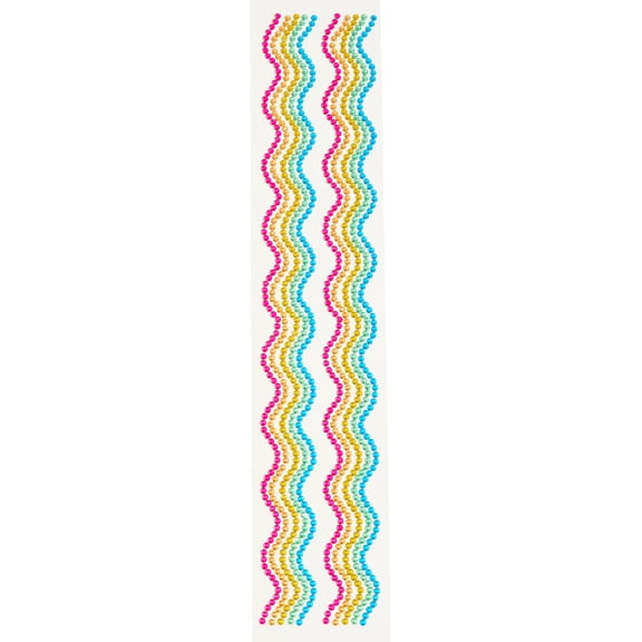Recollections Rainbow Wave Strip Bling Stickers, 12 Packs: 2 ct. (24 total)