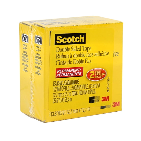 Scotch Double-Sided Tape, 12 Packs: 2 ct. (24 total)