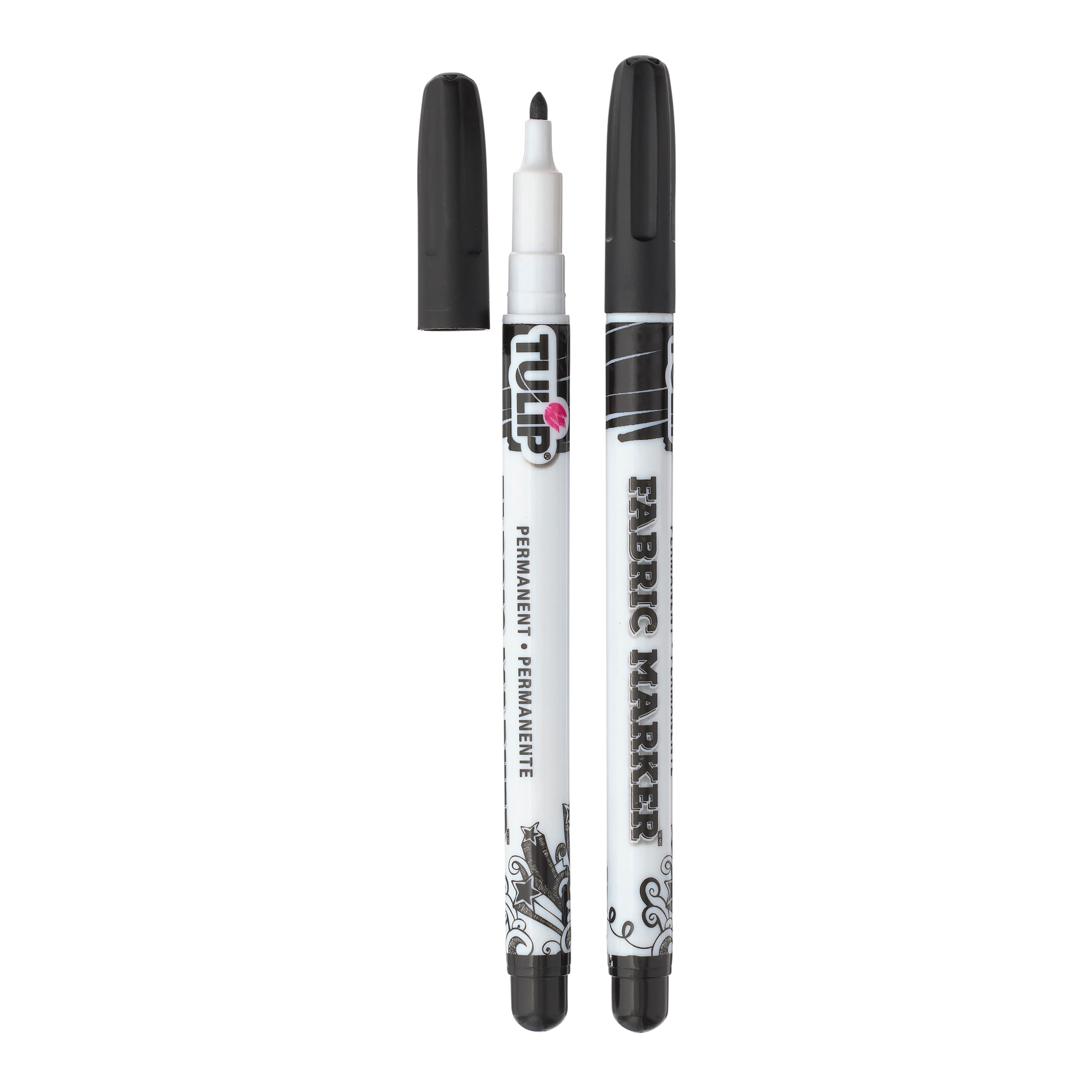 Tulip Fabric Markers Fine Writers, Black, 12 Packs: 2 ct. (24 total)