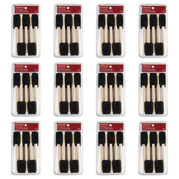 Craft Smart 1" Foam Brush Set Value Pack, 12 Packs: 20 ct. (240 total)