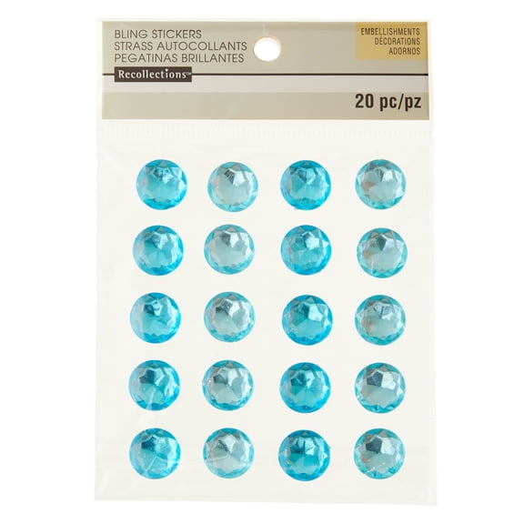 Recollections Blue Combo Rhinestone Stickers, 12 Packs: 20 ct. (240 total)