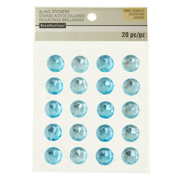 Recollections Blue Combo Rhinestone Stickers, 12 Packs: 20 ct. (240 total)