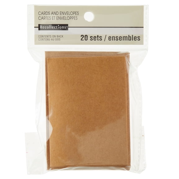 Recollections Kraft Gift Card & Envelope Set, 2.5" x 3.5", 12 Packs: 20 ct. (240 total)