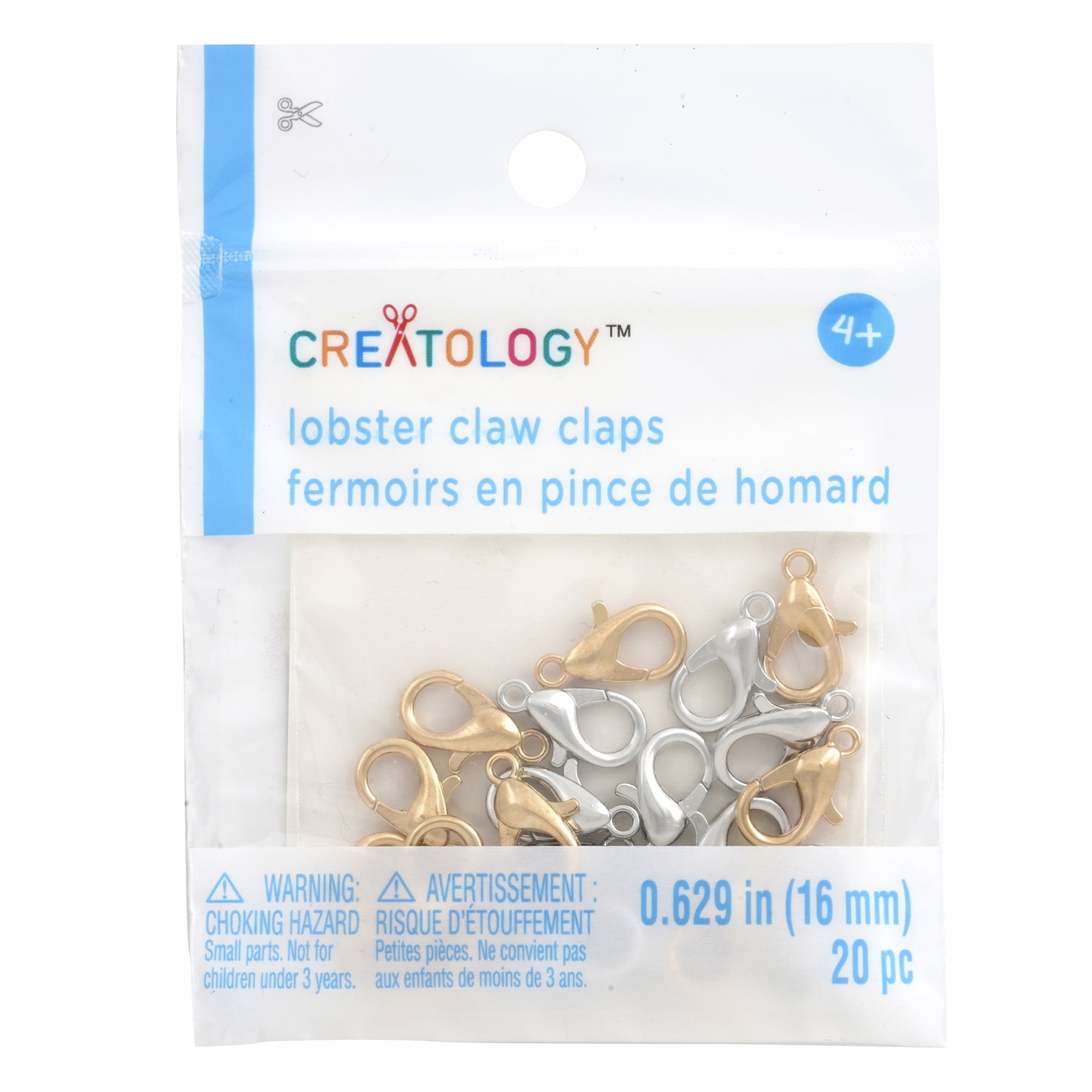 12 Packs: 20 ct. (240 total) Silver & Gold Lobster Claw Clasps by Creatology™