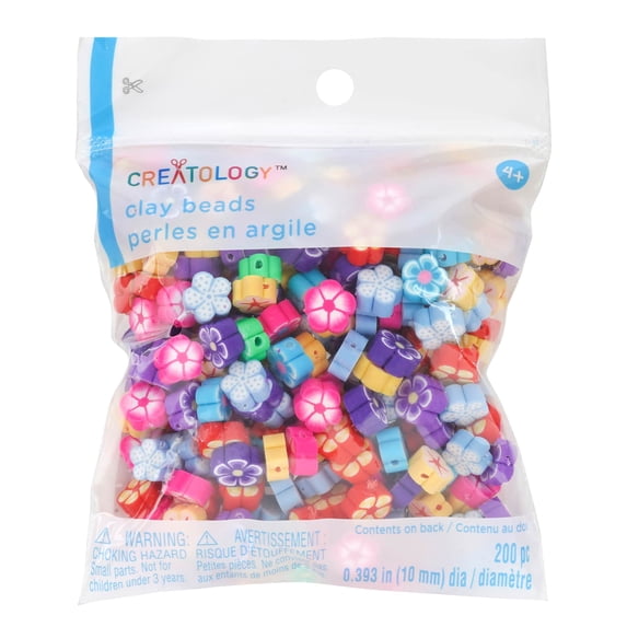 12 Packs: 200 ct. (2,400 total) Flower Shaped Soft Clay Beads by Creatology