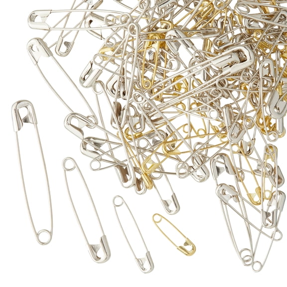 12 Packs: 225 ct. (2,700 total) Silver & Gold Assorted Safety Pins by Loops & Threadsâ„¢
