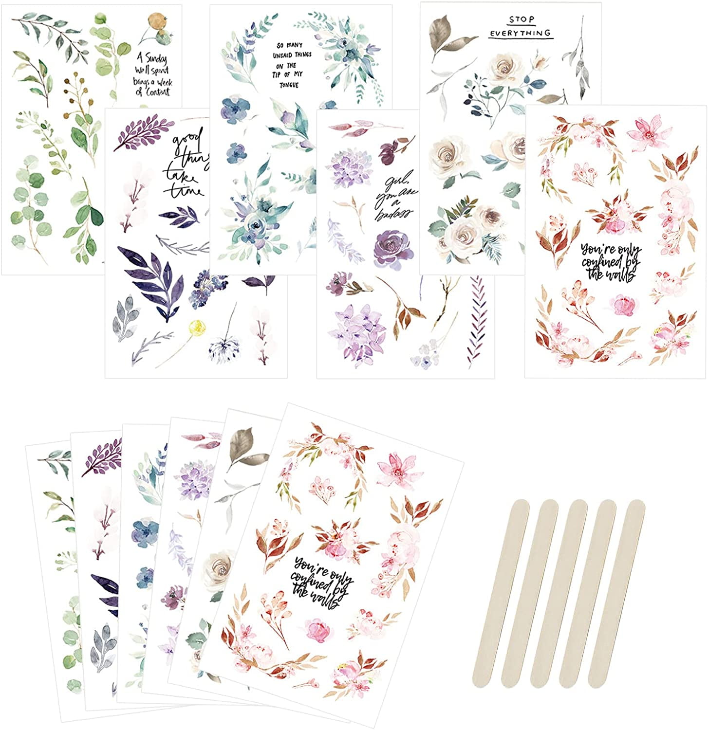 Rub On Transfer Sticker Scrapbook Stickers Flower Stickers Decoration  Sticker Planner Stickers Plant Stickers for Scrapbooking Diary Album  Journals DIY Arts and Crafts (Eden) - Yahoo Shopping