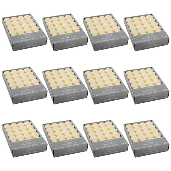 12 Packs: 24 ct. (288 total) Basic Elements Ivory Votive Candles by Ashland