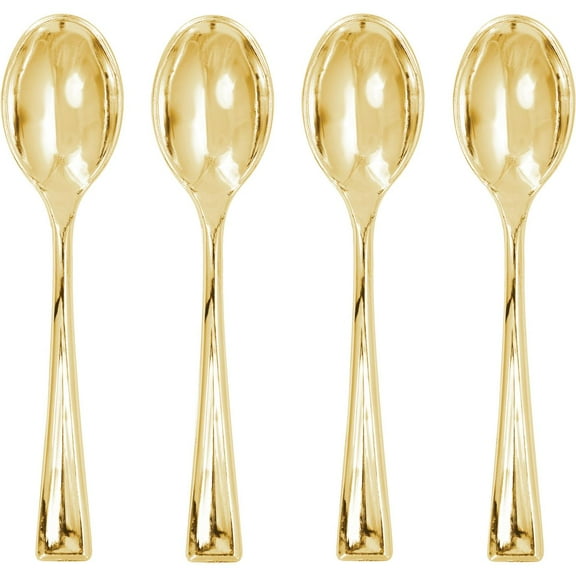 12 Packs: 24 ct. (288 total) Gold Mini Spoons by Celebrate It
