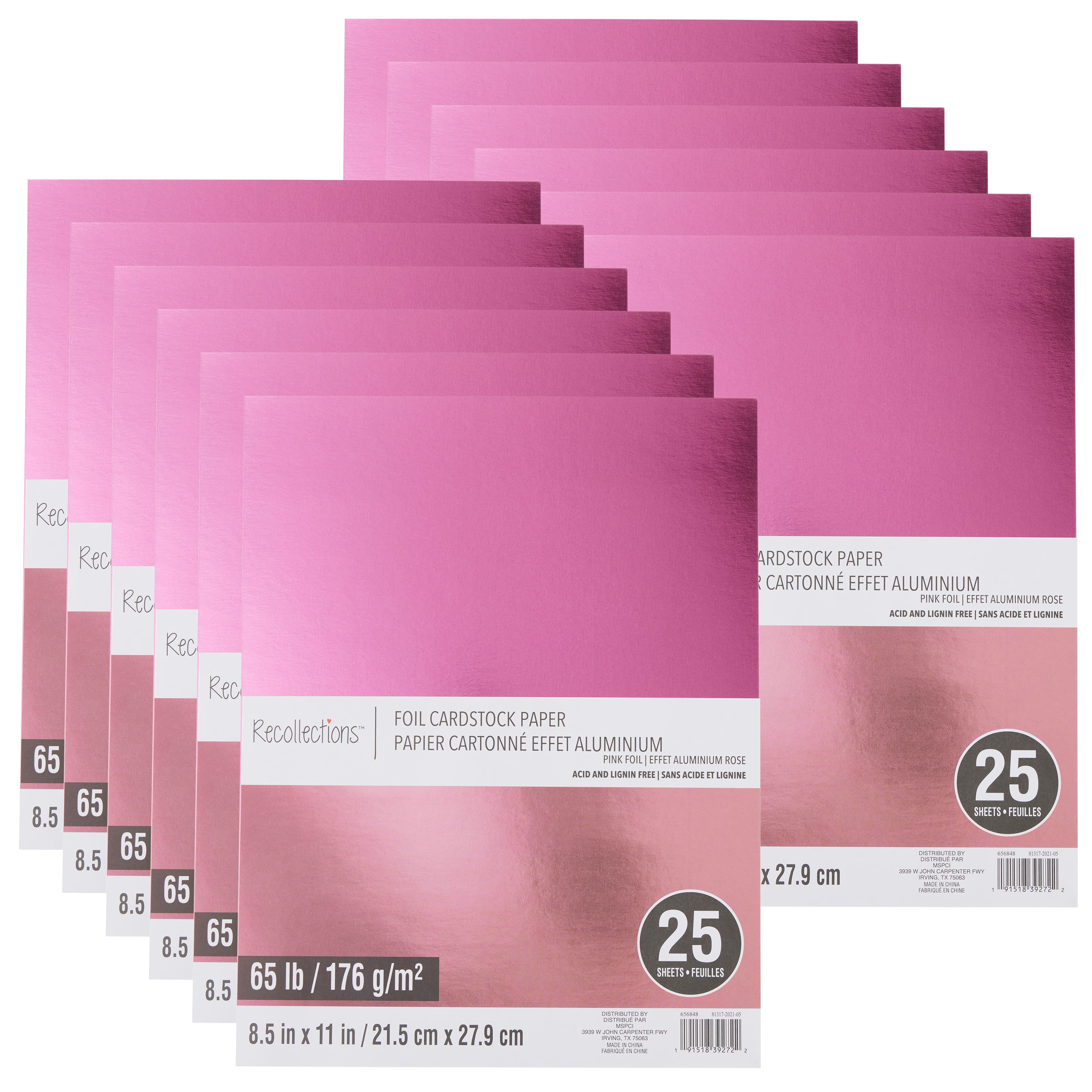 12 Packs: 25 ct. (300 total) 8.5 x 11 Foil Cardstock Paper by  Recollections™