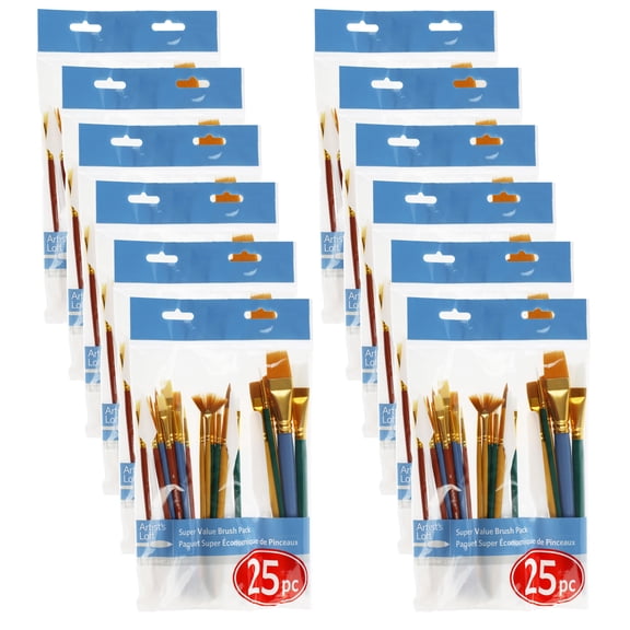 12 Packs: 25 ct. (300 total) Super Value Brush Set by Artist's Loft Necessities