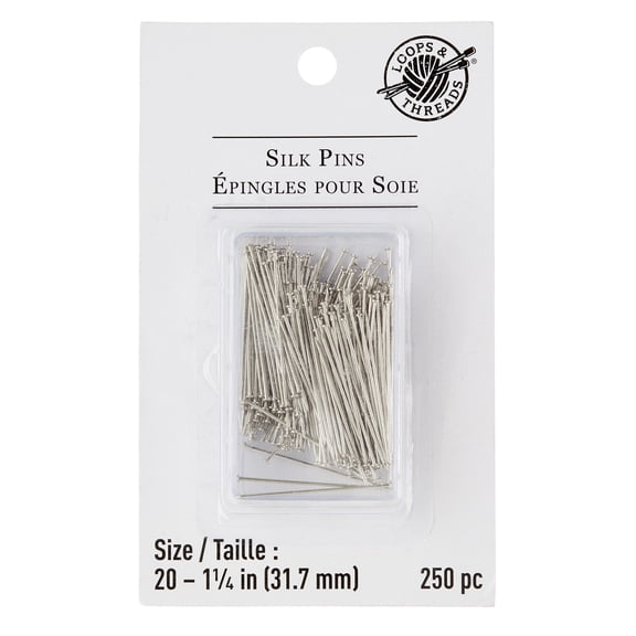 Loops & Threads 1.25" Very Fine Silk Pins, 12 Packs: 250 ct. (3,000 total)