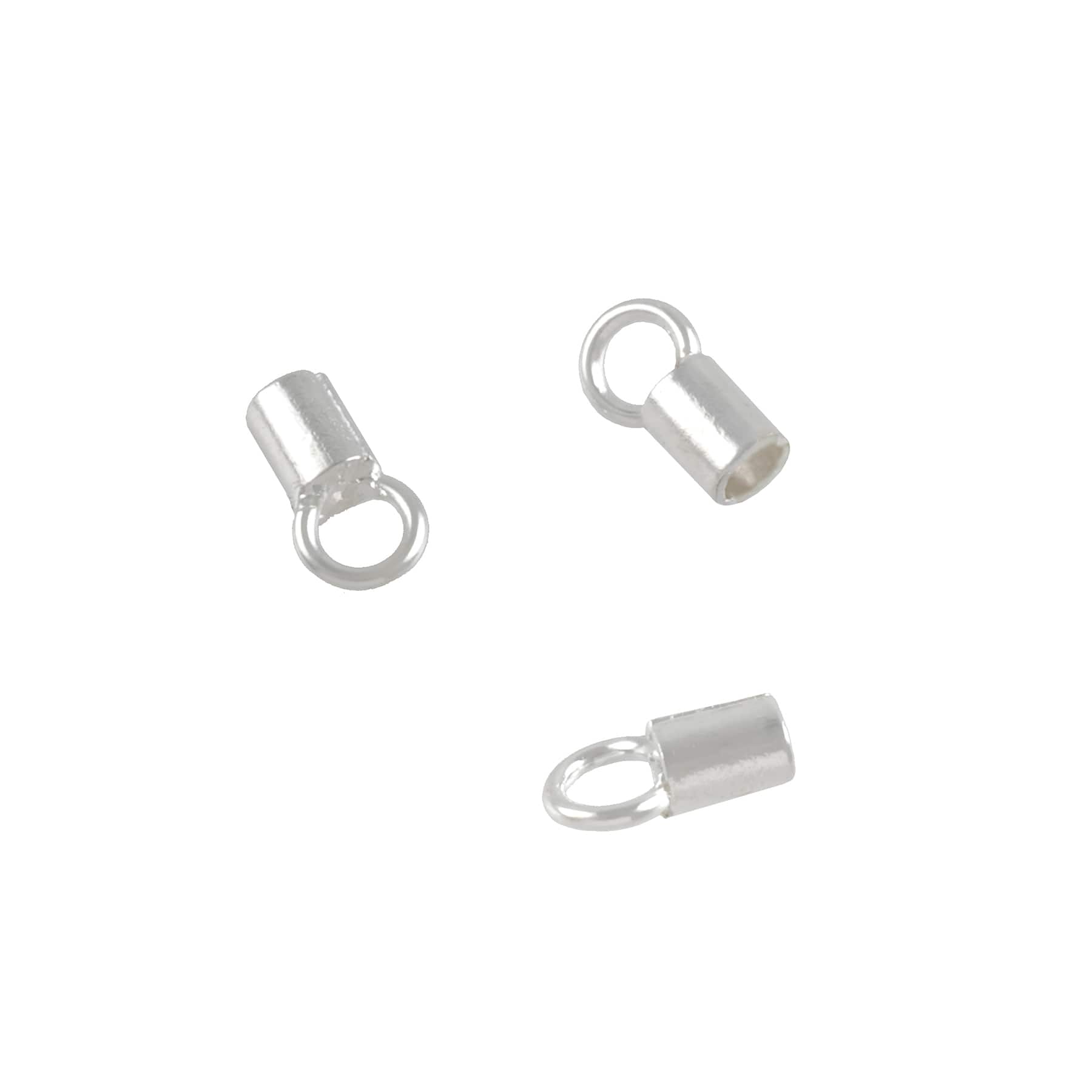 12 Packs 26 ct. (312 total) 3mm Silver Crimp End Caps by Bead Landing