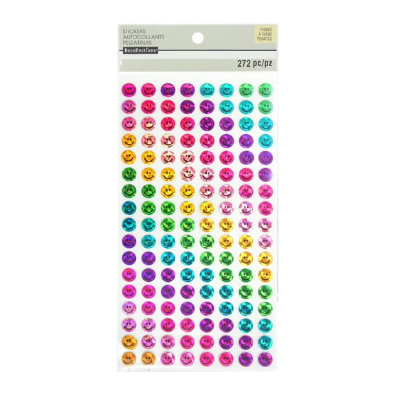 Recollections Smiley Faces Holographic Stickers, 12 Packs: 272 ct. (3,264 total)