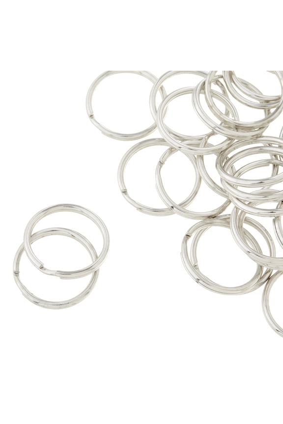 Rhodium Split Rings, 24mm, 12 Packs: 28 ct. (336 total)