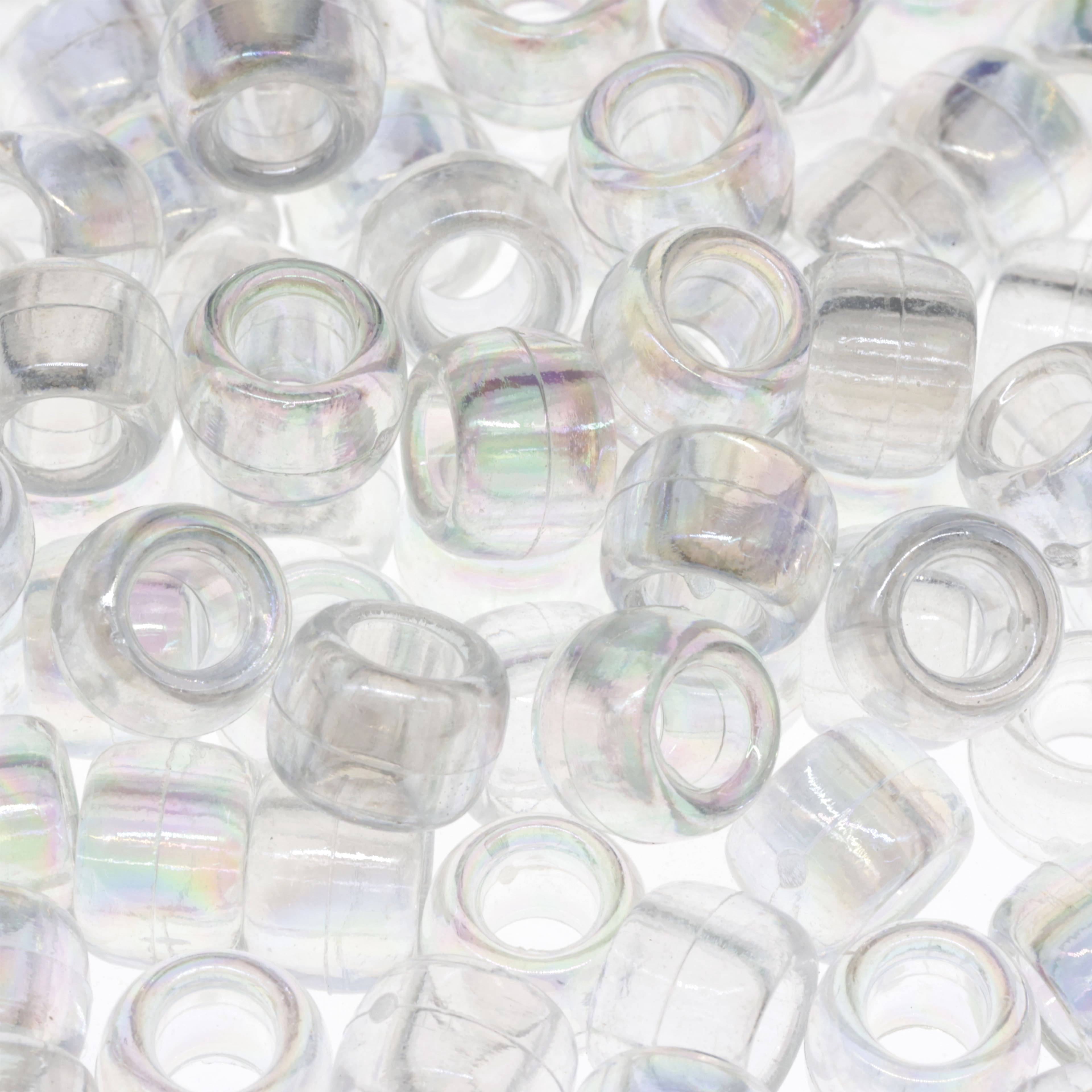 12 Packs: 280 ct. (3,360 total) Crystal Aurora Borealis Pony Beads by Creatology - 6mm x 9mm
