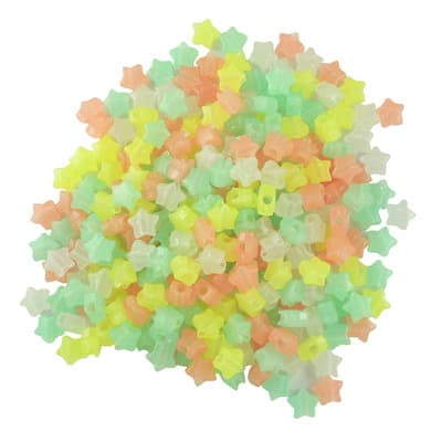 12 Packs: 280 (3,360 total) Glow in the Dark Star Beads by