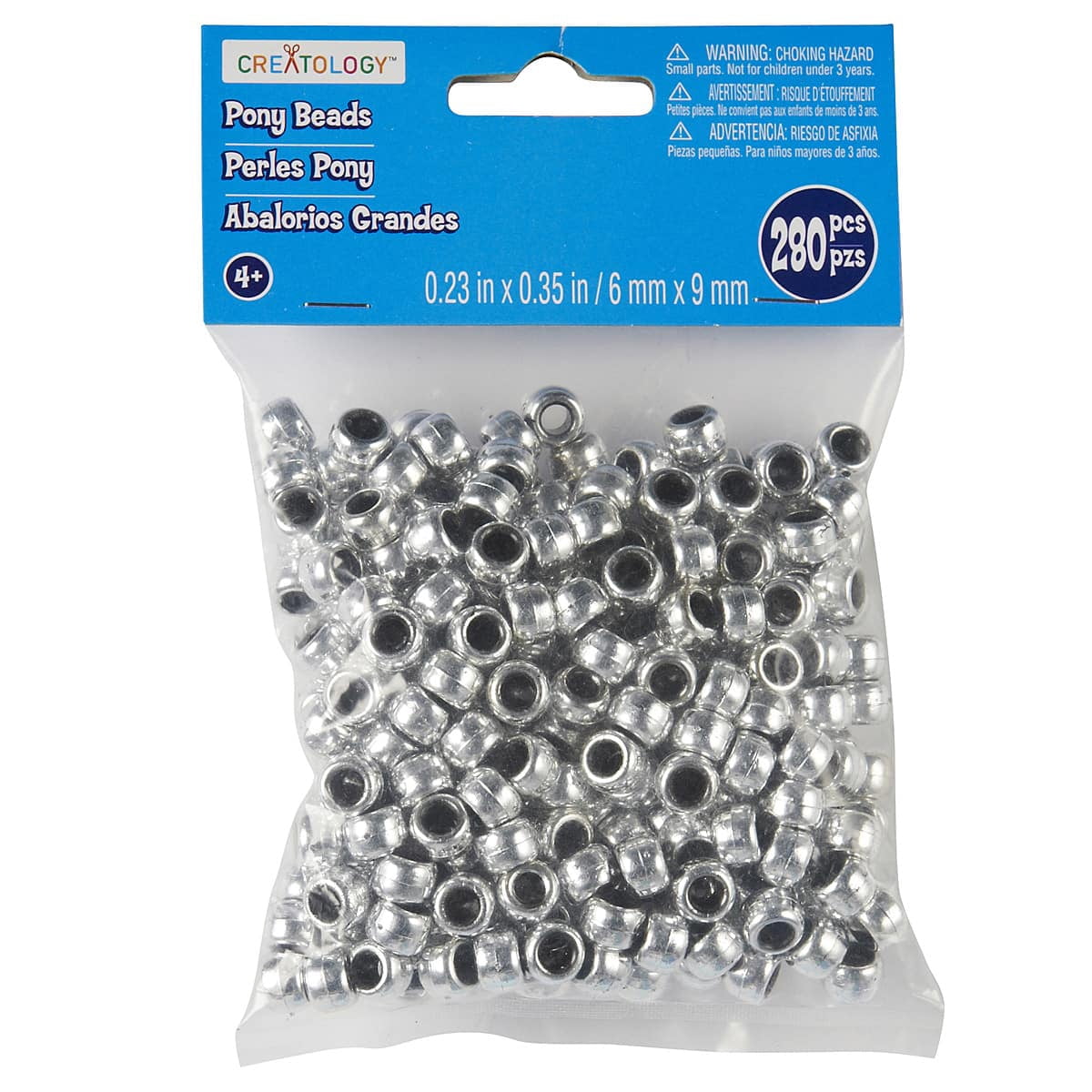 12 Packs: 280 ct. (3,360 total) Metallic Pony Beads by Creatology - 6mm x 9mm
