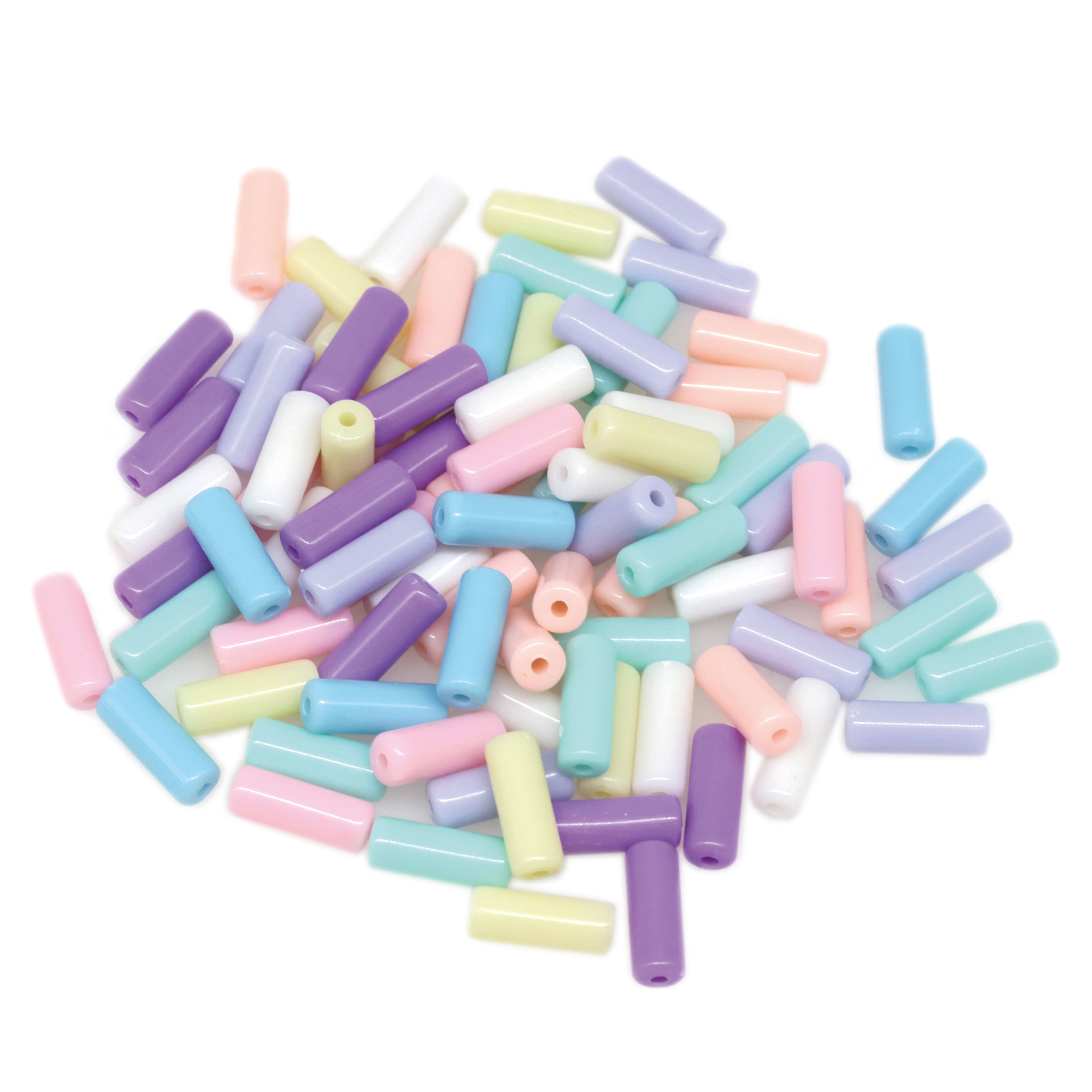 12 Packs: 280 ct. (3,360 total) Pastel Plastic Tube Beads by Creatology™,  12.5mm x 5mm 