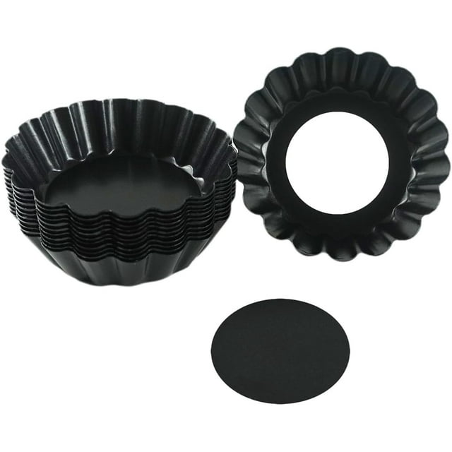12 Packs 3 Inch Egg Tart Pans, Mini Egg Tart Molds with Removable