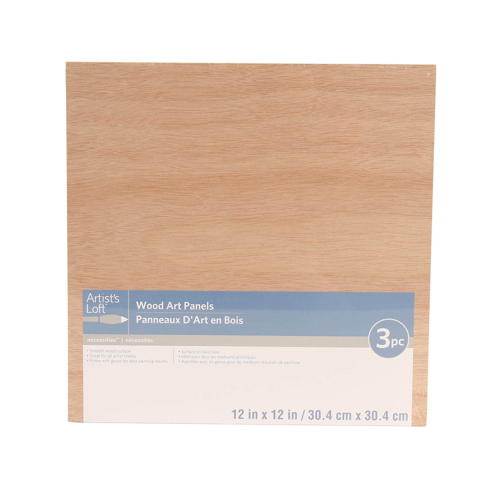 12 Packs 3 ct. (36 total) 12" x 12" Unfinished Wood Art Panel by