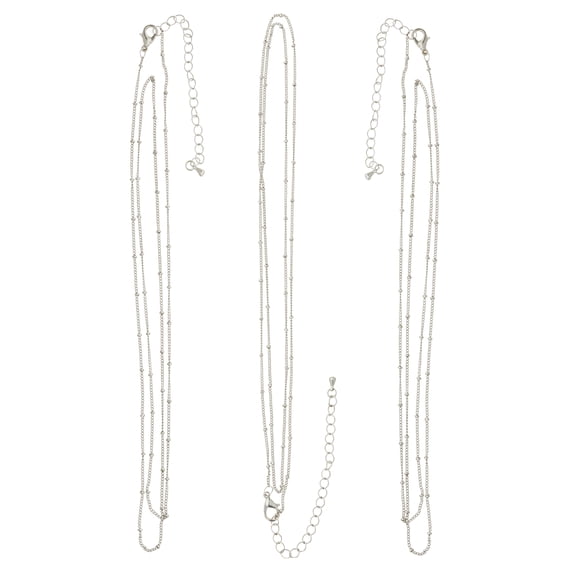 Bead Landing 30" Rhodium Ball Chain Necklaces, 12 Packs: 3 ct. (36 total)