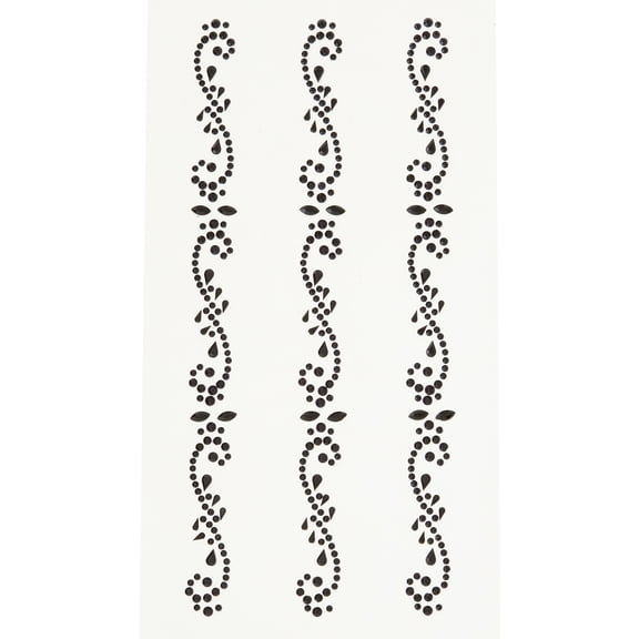 Recollections Black Flourish Border Adhesive Rhinestones, 12 Packs: 3 ct. (36 total)