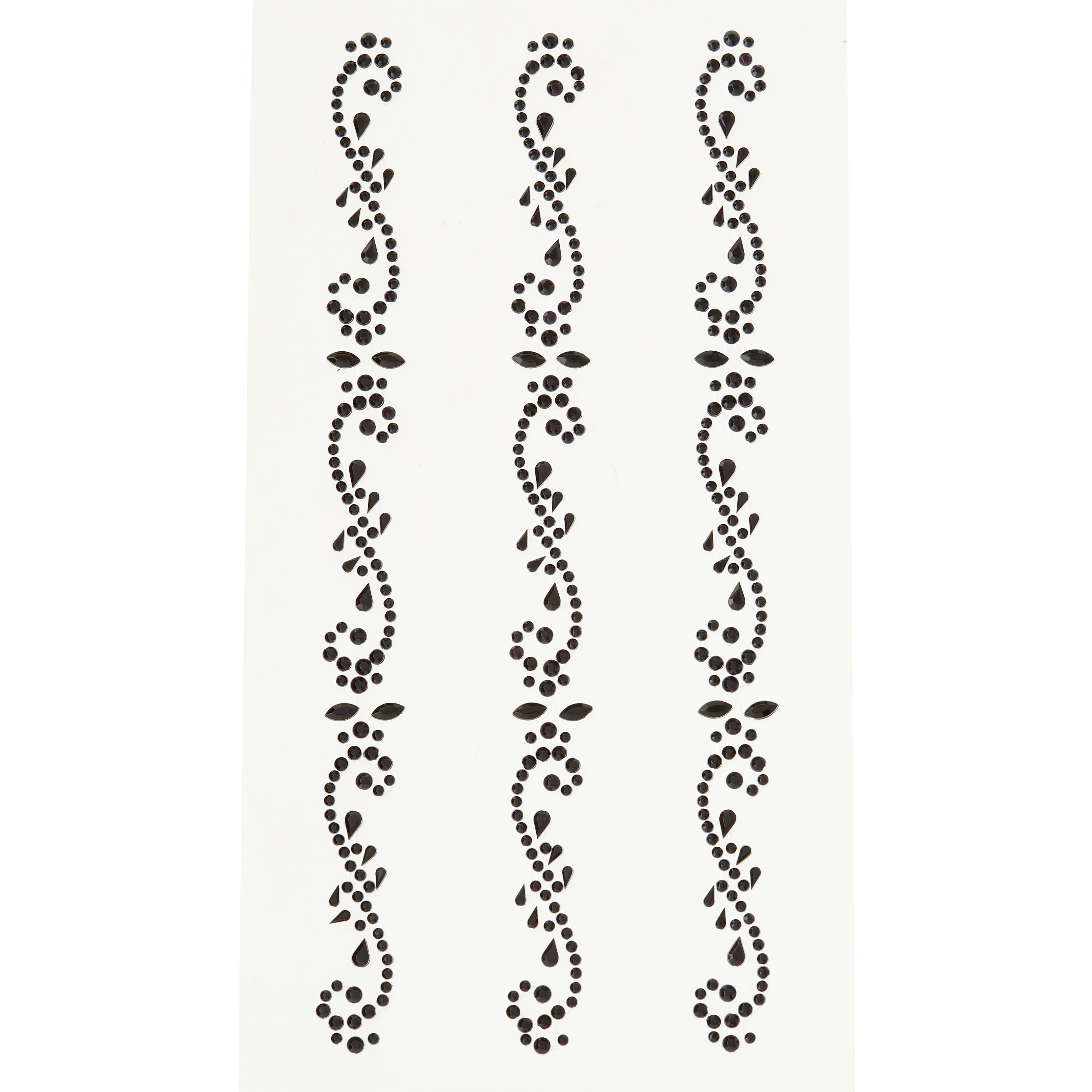 Recollections Black Flourish Border Adhesive Rhinestones, 12 Packs: 3 ct. (36 total)
