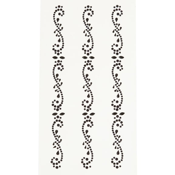 Recollections Black Flourish Border Adhesive Rhinestones, 12 Packs: 3 ct. (36 total)