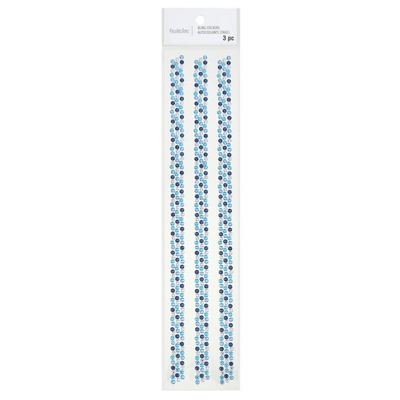 Recollections Blue & White Rhinestone Borders, 12 Packs: 3 ct. (36 total)