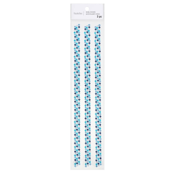 Recollections Blue & White Rhinestone Borders, 12 Packs: 3 ct. (36 total)