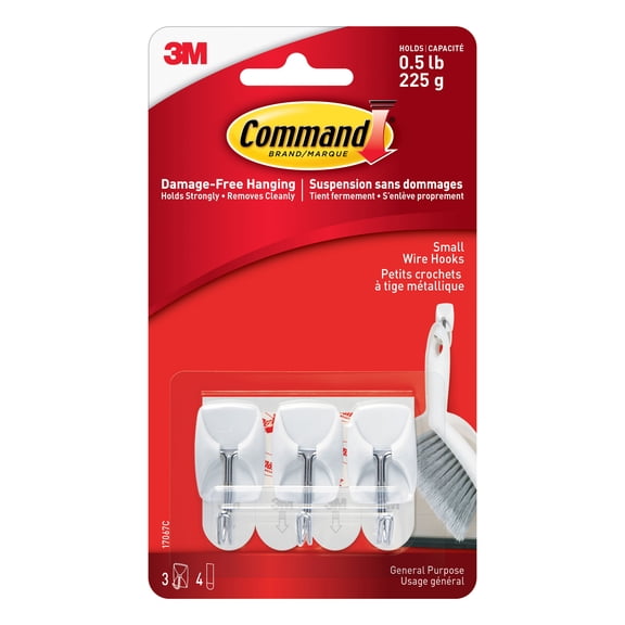 Command Small White Wire Hooks, 12 Packs: 3 ct. (36 total)
