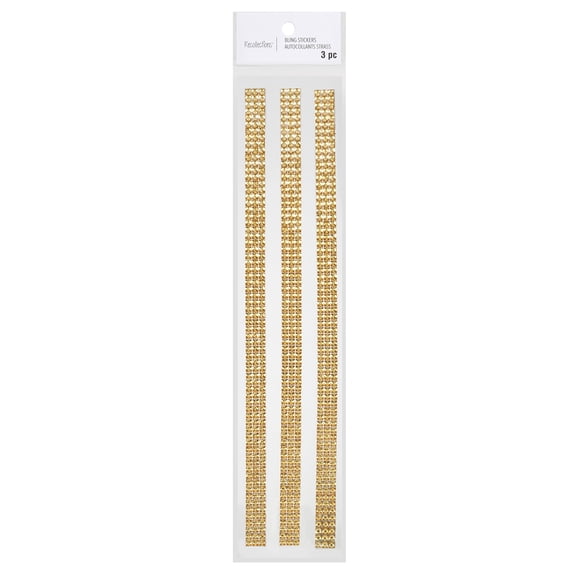 12 Packs: 3 ct. (36 total) Gold Rhinestone Borders by Recollections
