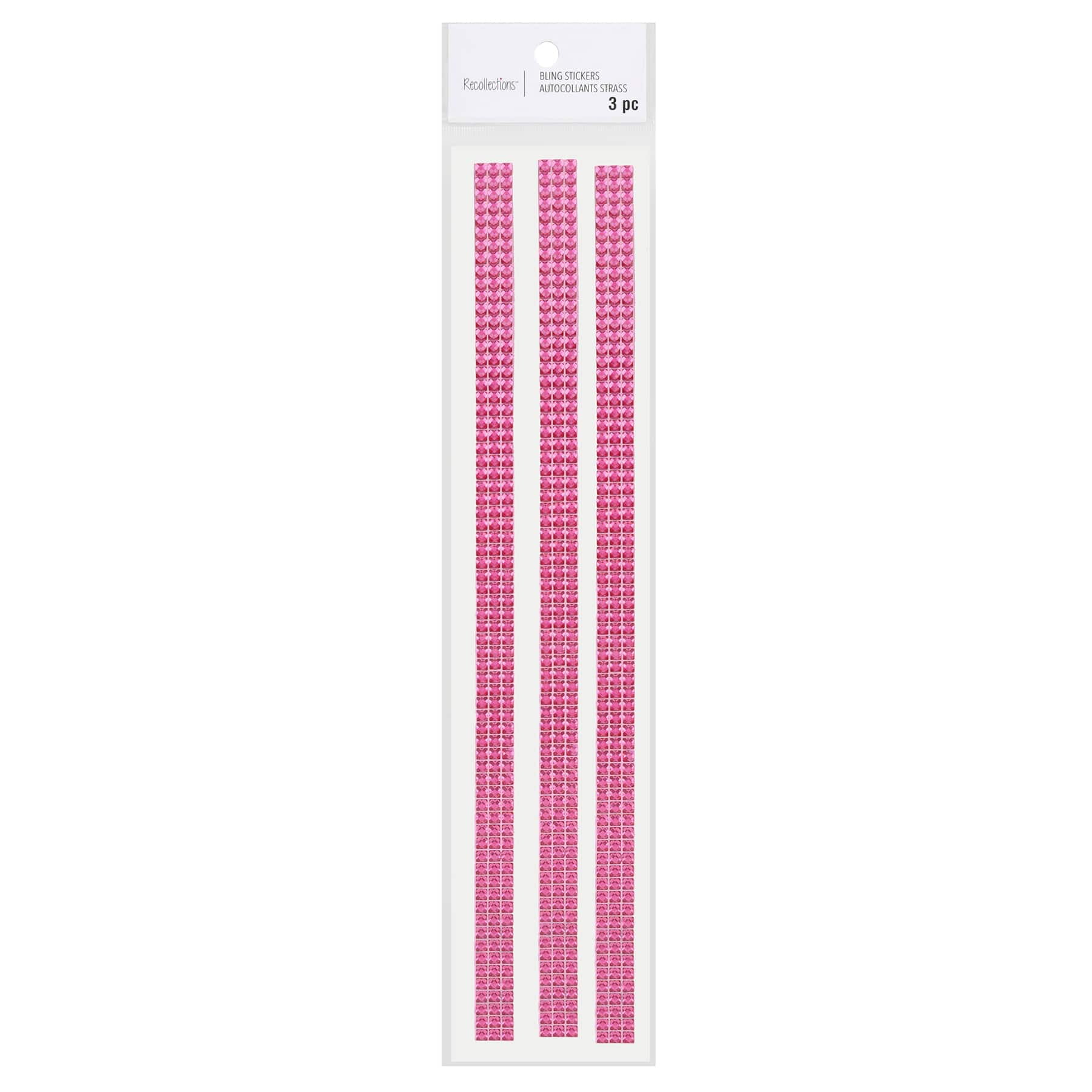 12 Packs: 3 ct. (36 total) Hot Pink Border Bling Stickers by Recollections™