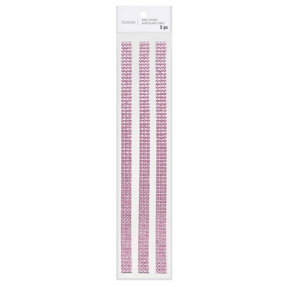 Recollections Light Pink Border Bling Stickers, 12 Packs: 3 ct. (36 total)