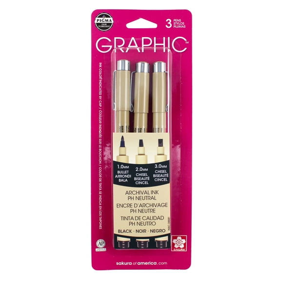 Pigma Graphic Black Pen Set, 12 Packs: 3 ct. (36 total)