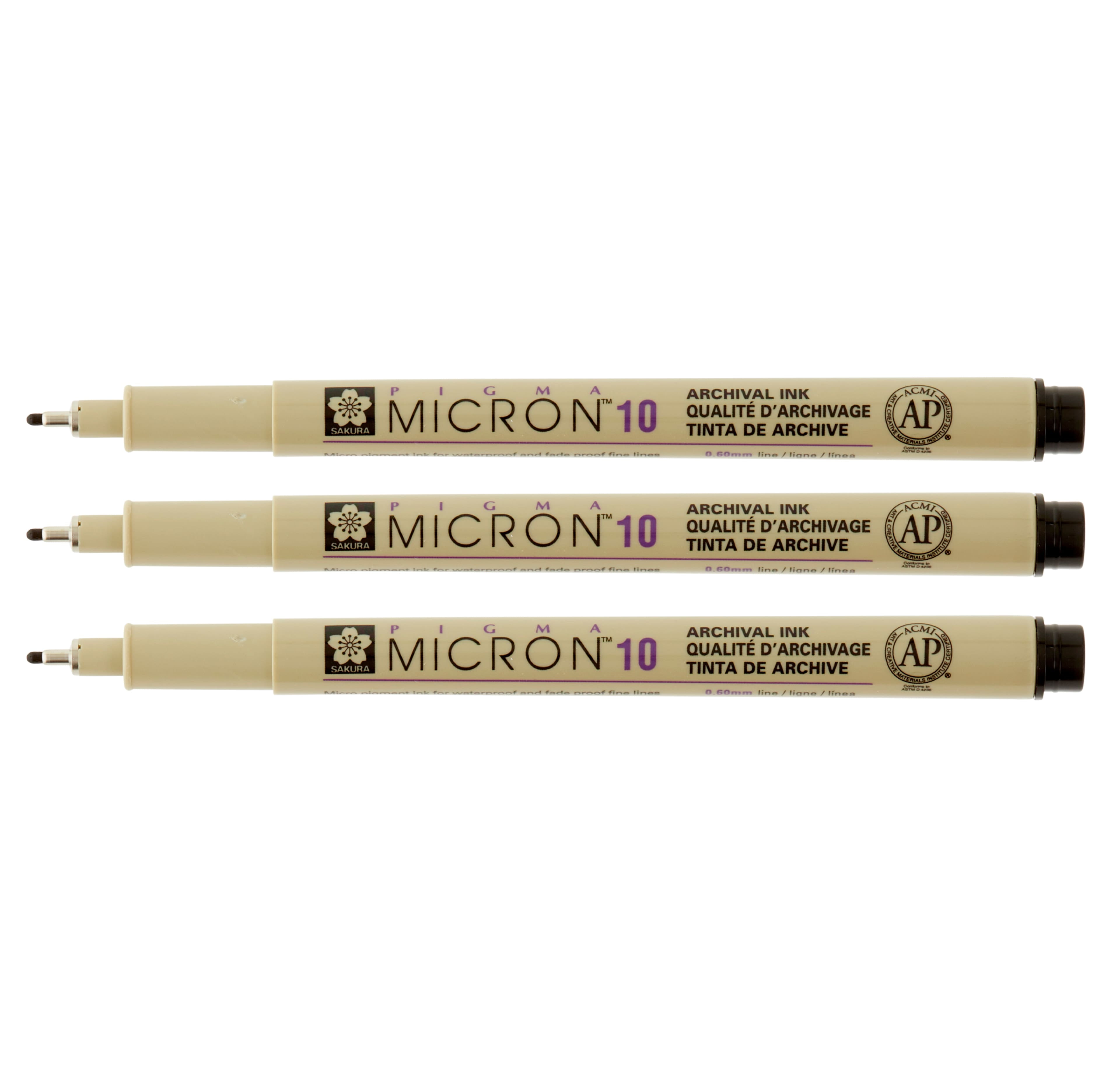 Sakura Pigma Micron Pen Set, 3-Pens, .25, .35, .45 