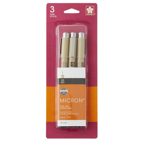 Pigma Micron Black Pens, 12 Packs: 3 ct. (36 total)