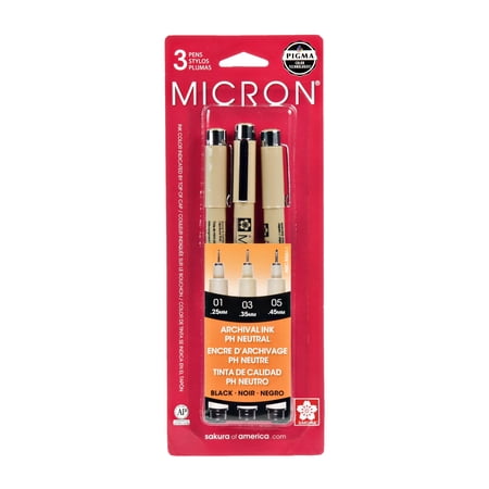 Pigma Micron Fine Line Black Pens, 12 Packs: 3 ct. (36 total)