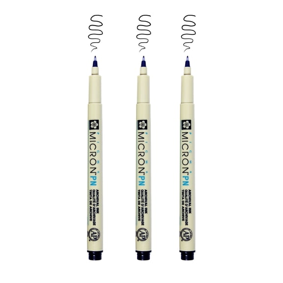 Pigma Micron PN Durable Plastic Nib Black Pens, 12 Packs: 3 ct. (36 total)