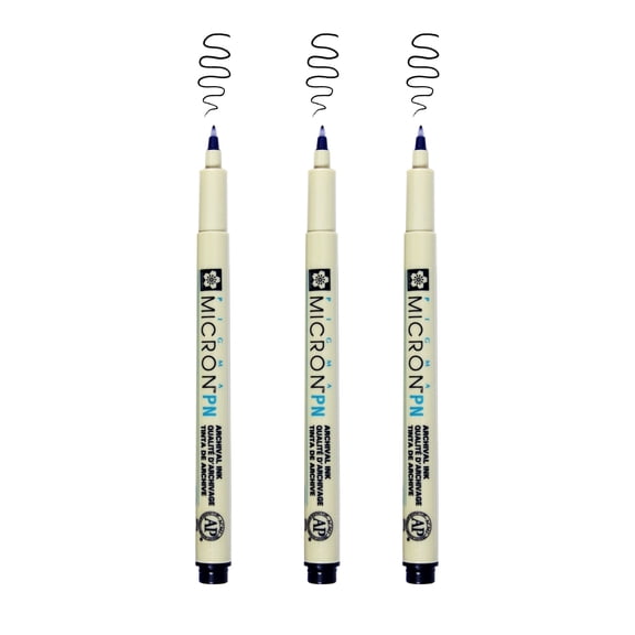 Pigma Micron PN Durable Plastic Nib Black Pens, 12 Packs: 3 ct. (36 total)