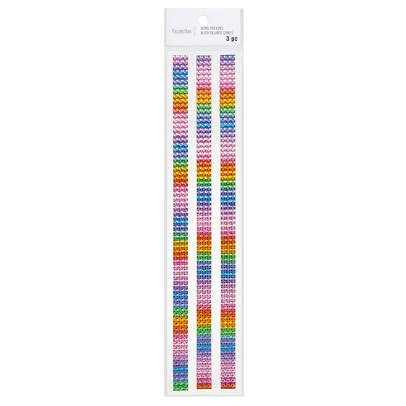 Recollections Rainbow Border Bling Stickers, 12 Packs: 3 ct. (36 total)