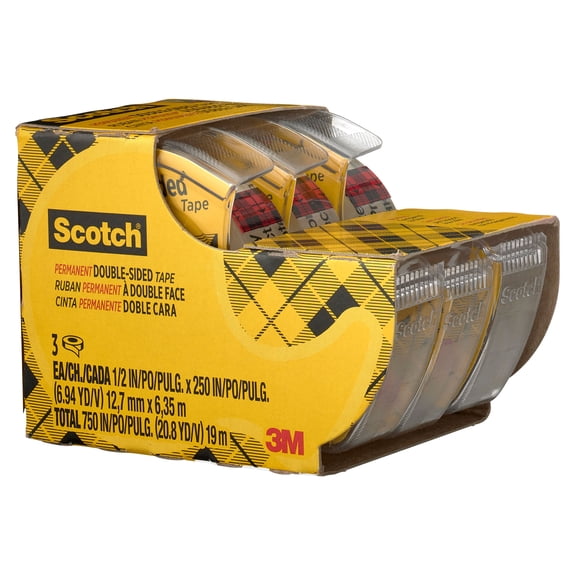 Scotch Double Sided Tape, 12 Packs: 3 ct. (36 total)