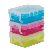 Super Stacker 3 Count 36 total Assorted Color Bitty Boxes - Storage Organizer for Office and Craft Supplies - 12 Bulk Pack