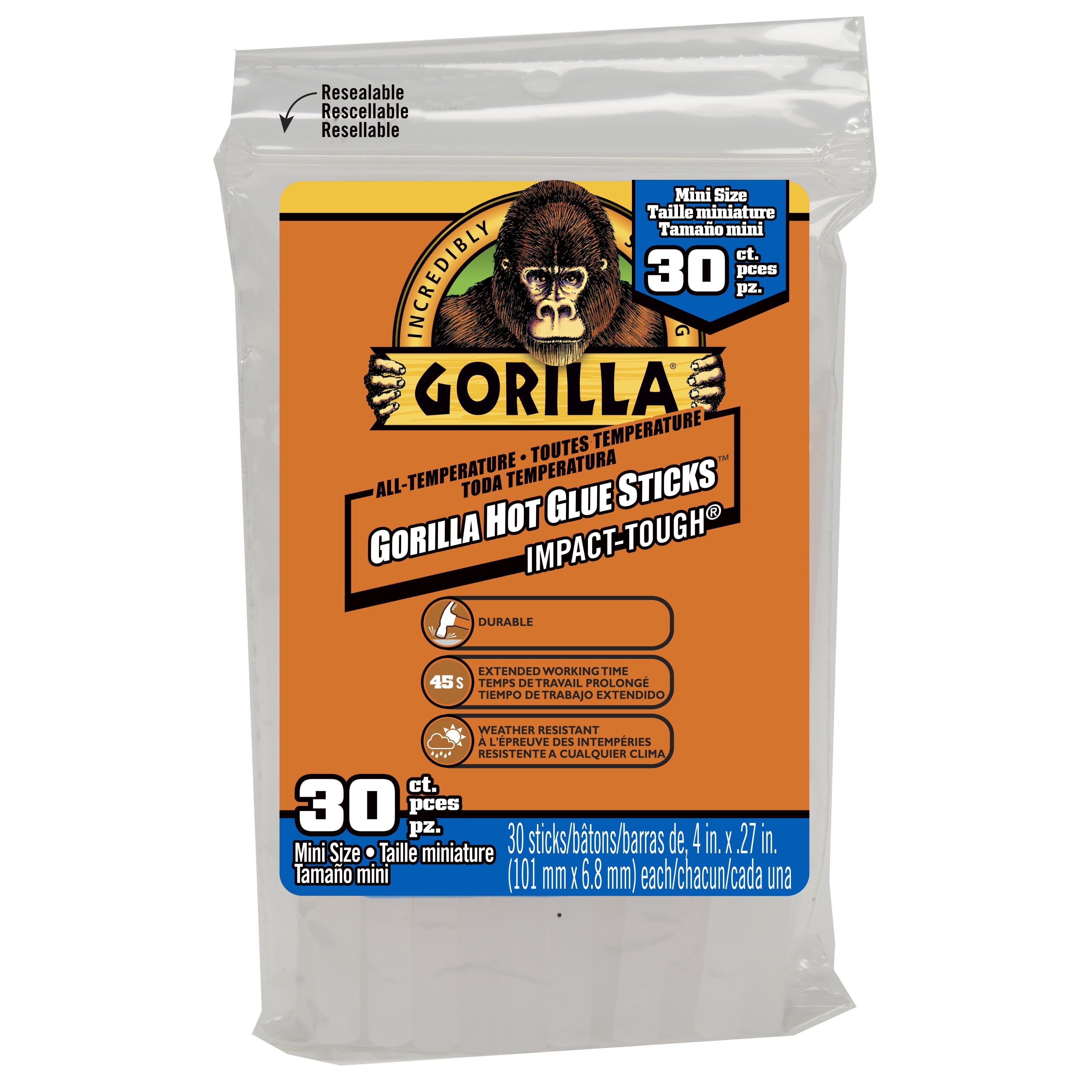 12 Packs: 30 ct. (360 total) Gorilla 4" Hot Glue Sticks