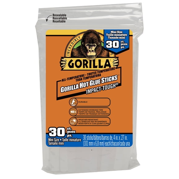 12 Packs: 30 ct. (360 total) Gorilla 4" Hot Glue Sticks