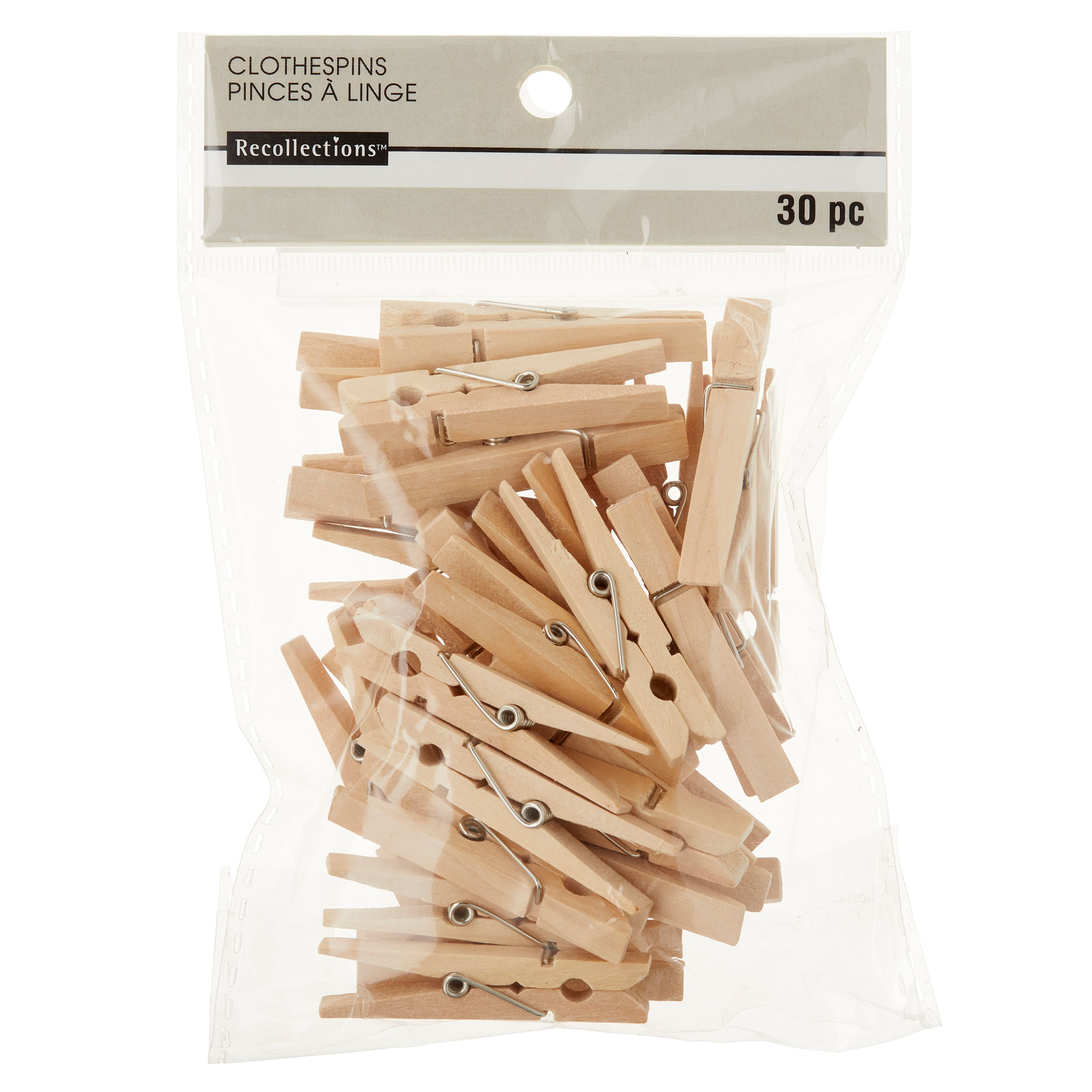 Mainstays Wood Clothespins, 50 Count, Beige