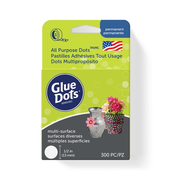 Glue Dots All Purpose Dots Roll, 12 Packs: 300 ct. (3,600 total)